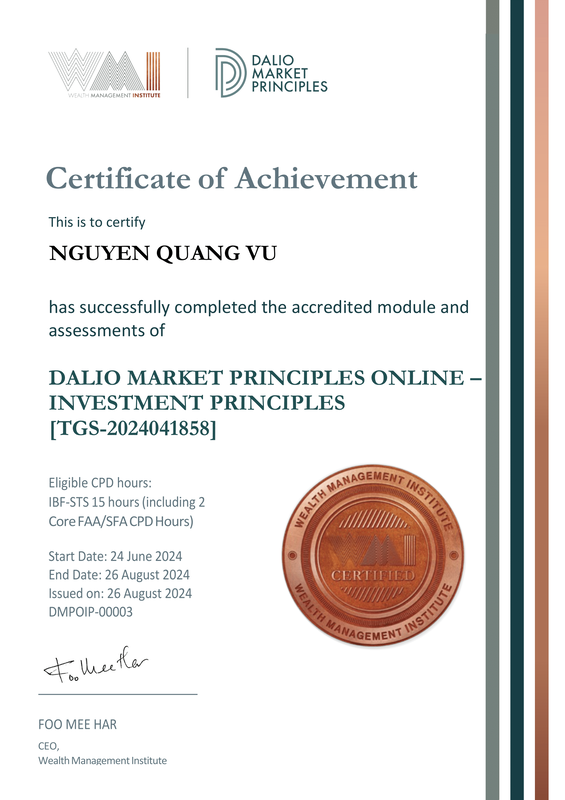 Chứng nhận Nguyên lý đầu tư thị trường (Ray Dalio)